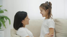 4k video of mother and daughter having nice talk.