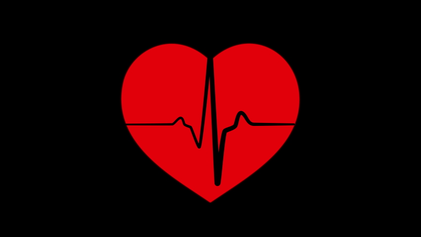 heartbeat flatline rhythm pulsating red heart Stock Footage Video (100% ...