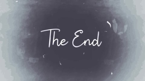 Animated "The End" text with old movie projection style