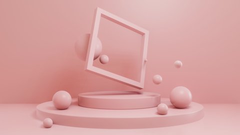minimal podium display for product stand, cycled loop 3d animation.