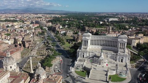 Altare Delle Patria Background Imperial Forums Stock Footage Video (100 ...