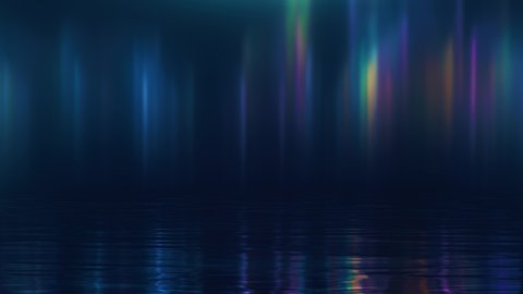 Abstract northern lights over water