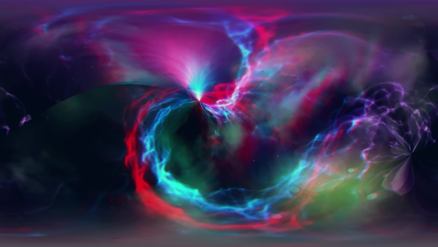 Space background. Moving abstract waves. Chromatic aberration