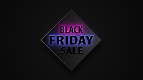 Black Friday 4K. (Premium and Luxury  Banner) Sign and symbols neon sign concept. For Black Friday sale 2020 Version.