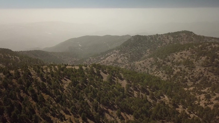 troodos mountain range landscape on hazy Stock Footage Video (100% ...