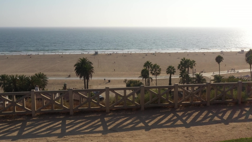 Santa Monica Beach Los Angeles Pier Pacific Park California Aerial 4K | Shutterstock HD Video #1058807947