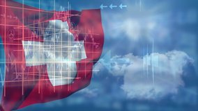 Digital composite video of financial data processing against Switzerland flag waving. Global economy stock market concept
 - Powered by Shutterstock - Get 15% off with code: PIKWIZARD15