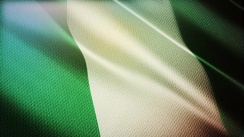 Nigeria flag is waving 3D animation. Nigeria flag waving in the wind. National flag of Nigeria. flag seamless loop animation. high quality 4K resolution