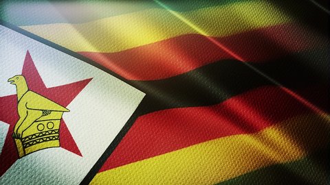 zimbabwe flag is waving 3D animation. zimbabwe flag waving in the wind. National flag of zimbabwe. flag seamless loop animation