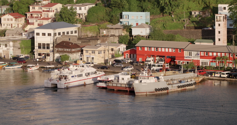 Exterior of the Osprey ferry coming in to dock, St. George