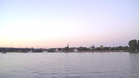 river rhine at city of Mainz, Germany