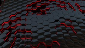 Black Hi-Tech Hexagon Background Loop