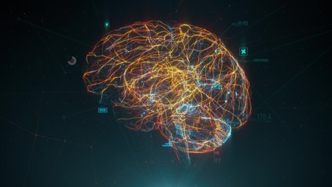 Futuristic human brain interface concept. Brain scan technology. Neurosurgery diagnostic 