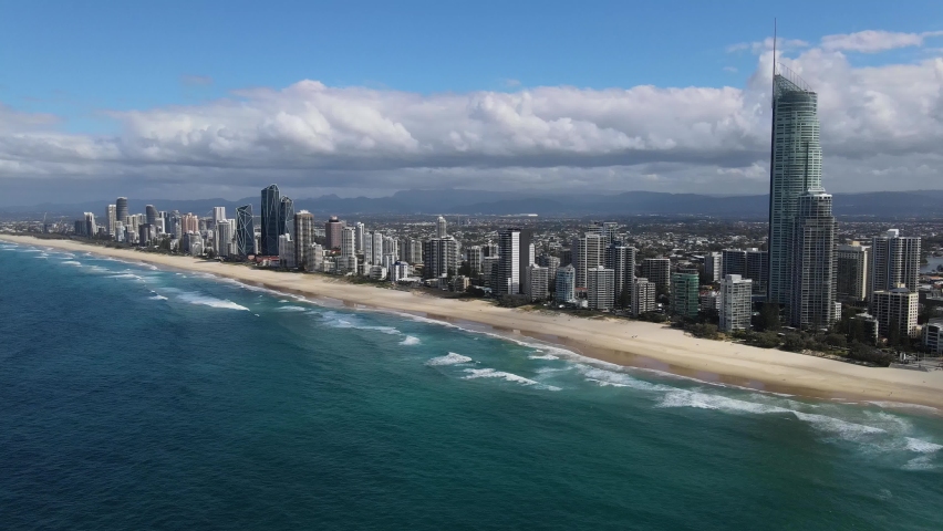 Beautiful beach by the city - Gold Coast QLD Queensland Australia - Aerial