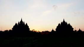 Timelapse video, sunrise at Plaosan Temple, Central Java, Indonesia.