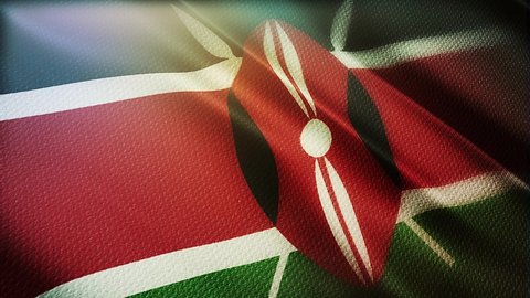 kenya flag is waving 3D animation. kenya flag waving in the wind. National flag of kenya. flag seamless loop animation. 4K
