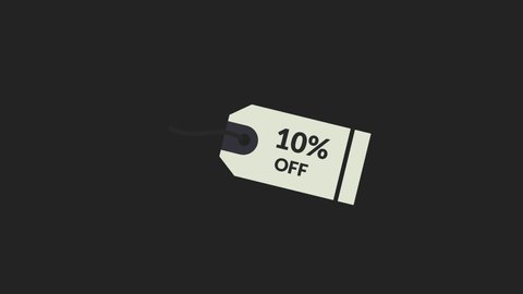 Sales special offer 10% off animation motion graphic video. Promo banner, badge, sticker. 10 percent off Royalty-free Stock 4K Footage with Alpha Channel transparent background