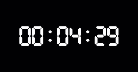 30 seconds countdown timer of led electronic white digits on black background
