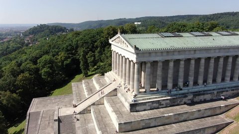 Drone circle flight of Walhalla, a hall of fame that honours laudable and distinguished people in German history.