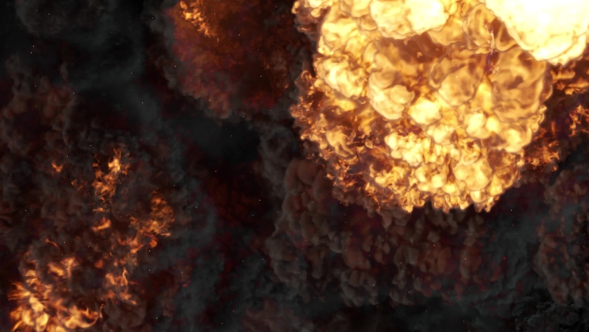 Fire Explosion Transition To The Camera With Alpha Channel. Realistic fire explosion transition with alpha stock video