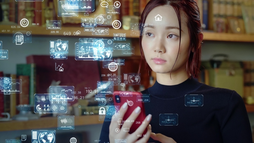 Mobile communication network concept. Graphical User Interface. Royalty-Free Stock Footage #1058911178