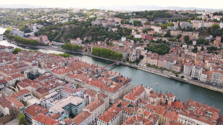 Lyon architecture, France, aerial view of the city from above, Europe in summer, a Buildings & Landmark Video by Song_about_summer