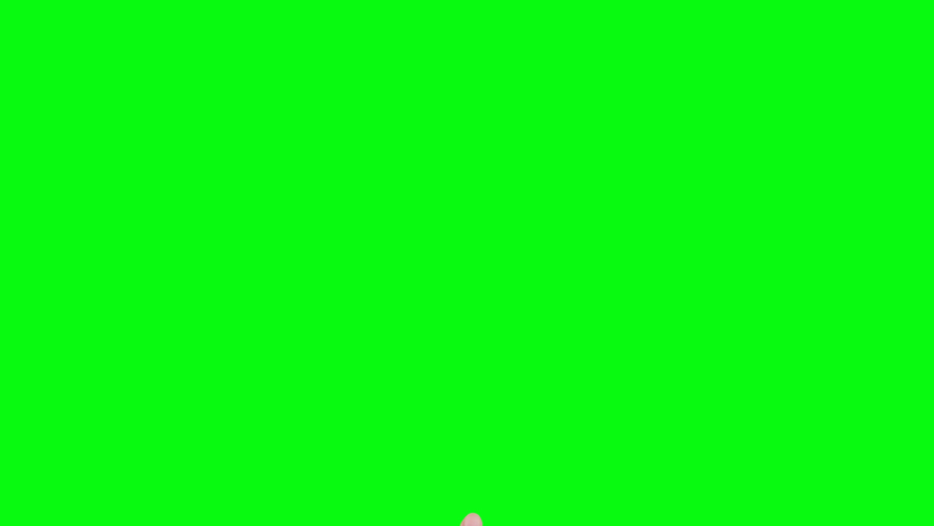 Hand touching, clicking, tapping, sliding, dragging and swiping on chroma key green background, like using a smartphone, tablet pc  Royalty-Free Stock Footage #1058915987