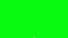 Hand touching, clicking, tapping, sliding, dragging and swiping on chroma key green background, like using a smartphone, tablet pc 