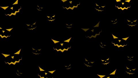 Glowing eyes of monsters in the dark of night. Halloween motion background. Seamless looping. Video animation Ultra HD 4K 3840x2160