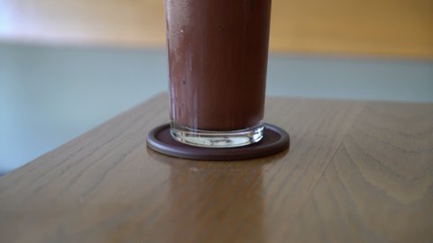 iced chocolate glass in cafe restaurant