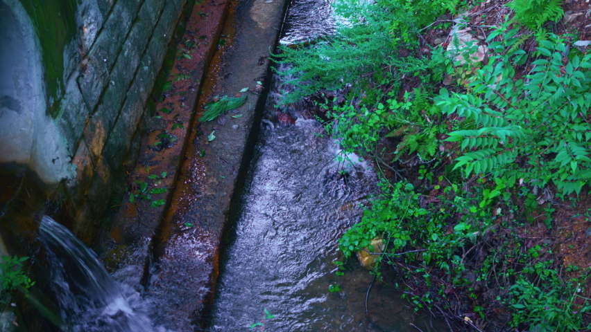 4k Countryside stream landscape in korea
