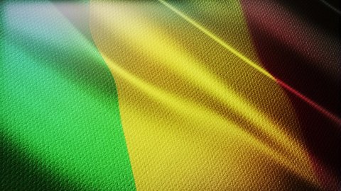 Mali flag is waving 3D animation. Mali flag waving in the wind. National flag of Mali. flag seamless loop animation. high quality 4K resolution