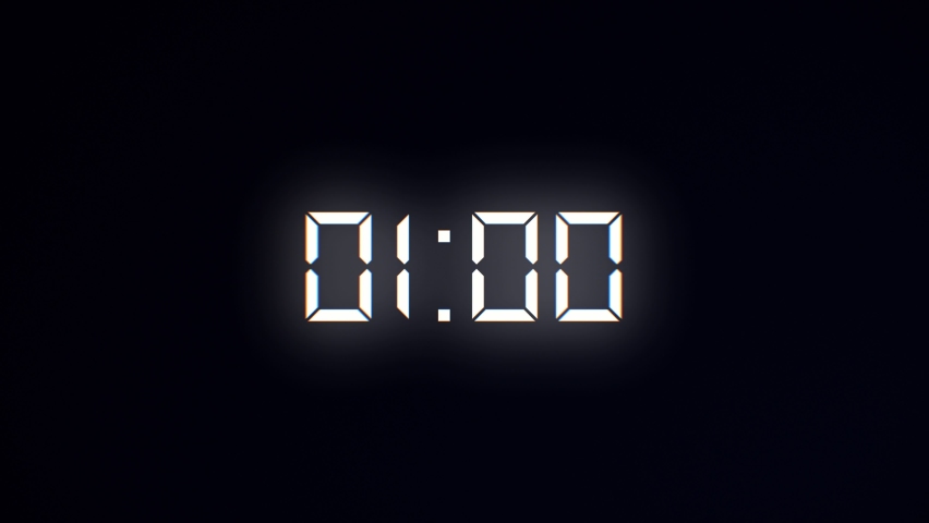 60 Seconds Glitch interference countdown numbers. 1 minute countdown. 30 or 10 seconds. White digits on a Black Background | Shutterstock HD Video #1058980556