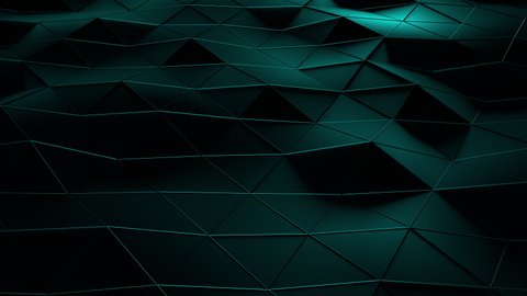Abstract polygonal dark green background loop