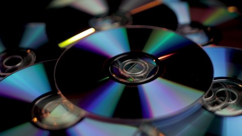 CD and DVD Digital Multimedia and Data Storage. Close Up of Recordable Media