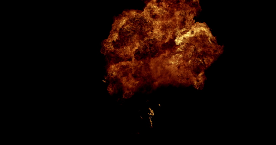 Slow motion Fire Explosion Fireball Realistic flame 4k with Luma channel