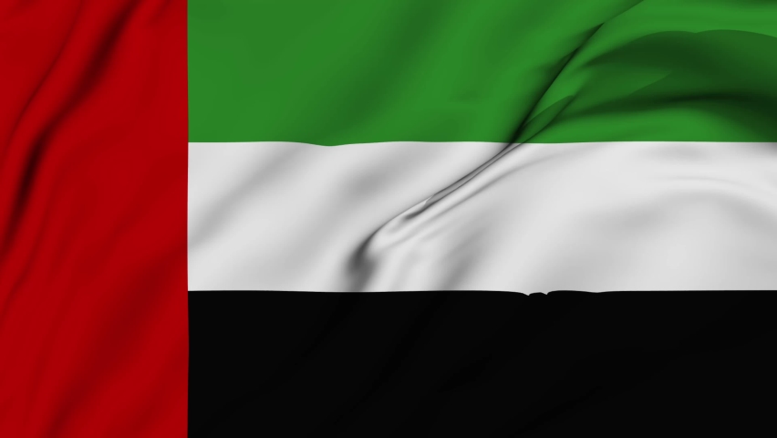 UAE 4K Waving Flag Background in 3D Loop