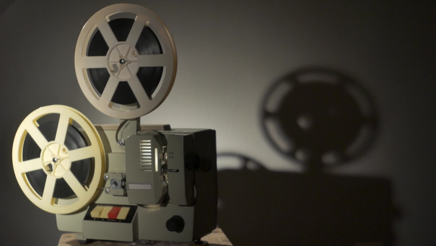 old film projector shows dark room Stock Footage Video (100% Royalty ...