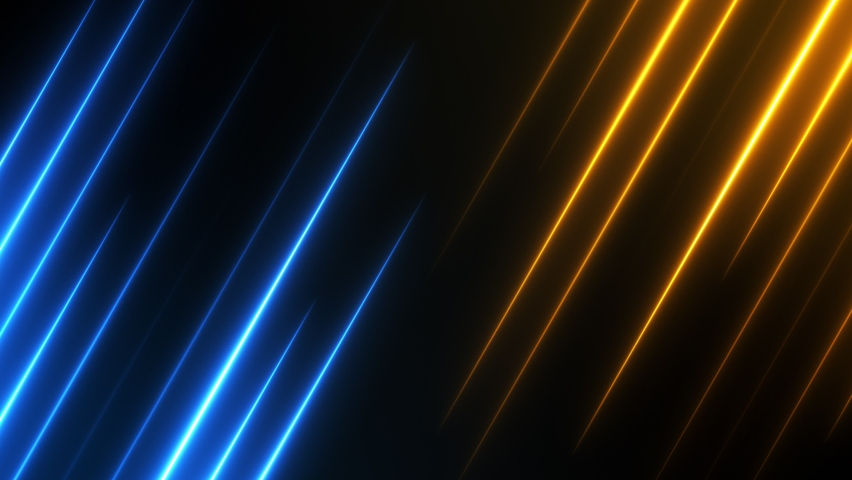 Technology background with neon lights. Colorful motion texture for battle announcement. Match split screen concept. Blue and orange rays for competition template. Seamless loop. Royalty-Free Stock Footage #1059015188