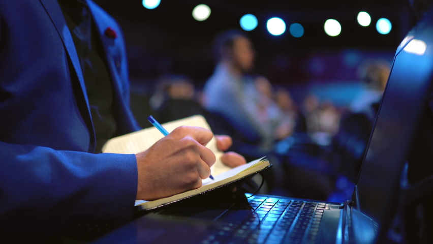 Crowd student study forum business man audience college. Education auditorium person write note. Studying crowded seminar writing notepad. Audience group people listen educational speech high school. Royalty-Free Stock Footage #1059019241