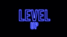 Neon colorful isolated text of "Level Up" Game, play concept.  - Powered by Shutterstock - Get 15% off with code: PIKWIZARD15