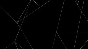 4K Minimal luxury style golden wireframe. Gold lines tuxture slow motion. Abstract background. Xmas 2021