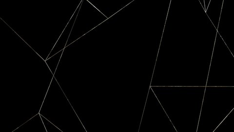 4K Minimal luxury style golden wireframe. Gold lines tuxture slow motion. Abstract background. Xmas 2021