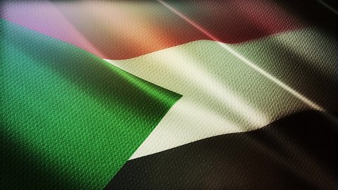 Sudan flag is waving 3D animation. Sudan flag waving in the wind. National flag of Sudan. flag seamless loop animation. high quality 4K resolution.