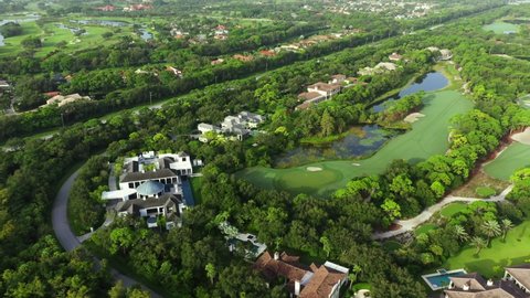 Luxury South Florida Mansions The Bears Club golf community 4k aerial