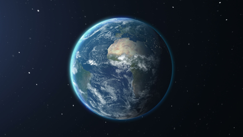 Rotation planet.  Earth globe. World map design. Global sphere planet. Realistic Earth Rotating on black (Loop). Texture map courtesy of NASA. Royalty-Free Stock Footage #1059053372