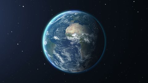 Rotation planet.  Earth globe. World map design. Global sphere planet. Realistic Earth Rotating on black (Loop). Texture map courtesy of NASA.