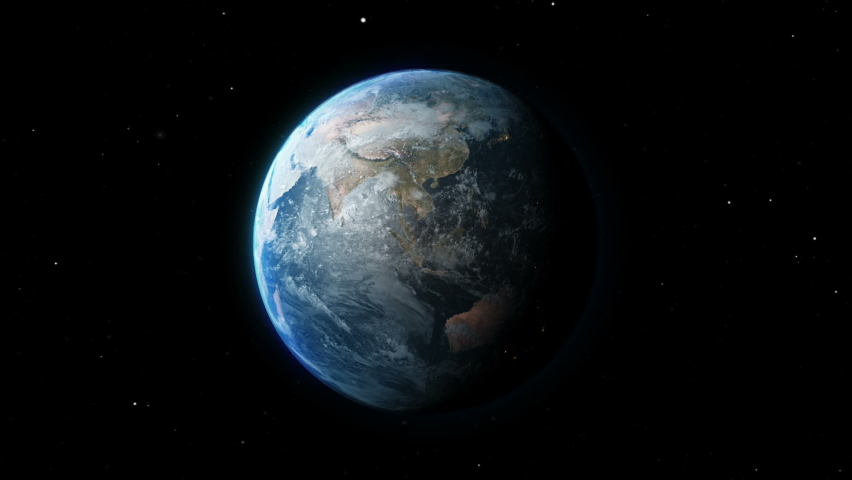 Rotation planet.  Earth globe. World map design. Global sphere planet. Realistic Earth Rotating on black (Loop). Texture map courtesy of NASA. Royalty-Free Stock Footage #1059053378