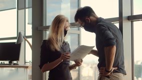 Businessman Analyzing Digital Sales Charts.Focused Trader Reading Corporate Financial Audit Report In Face Mask.Serious Online Trader Work With Stock Market Data.Teamwork Contract Discussion In Office - Powered by Shutterstock - Get 15% off with code: PIKWIZARD15