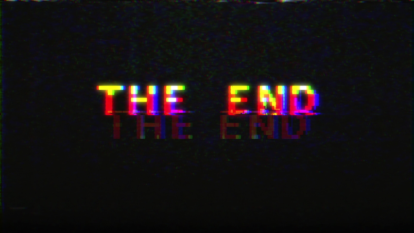 Glitch Pixel End Text Animation Vhs Stock Footage Video (100% Royalty ...